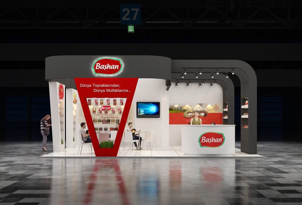 Bespoke exhibition stand design with brand presentation and product display — Mu-Art Design Studio UK