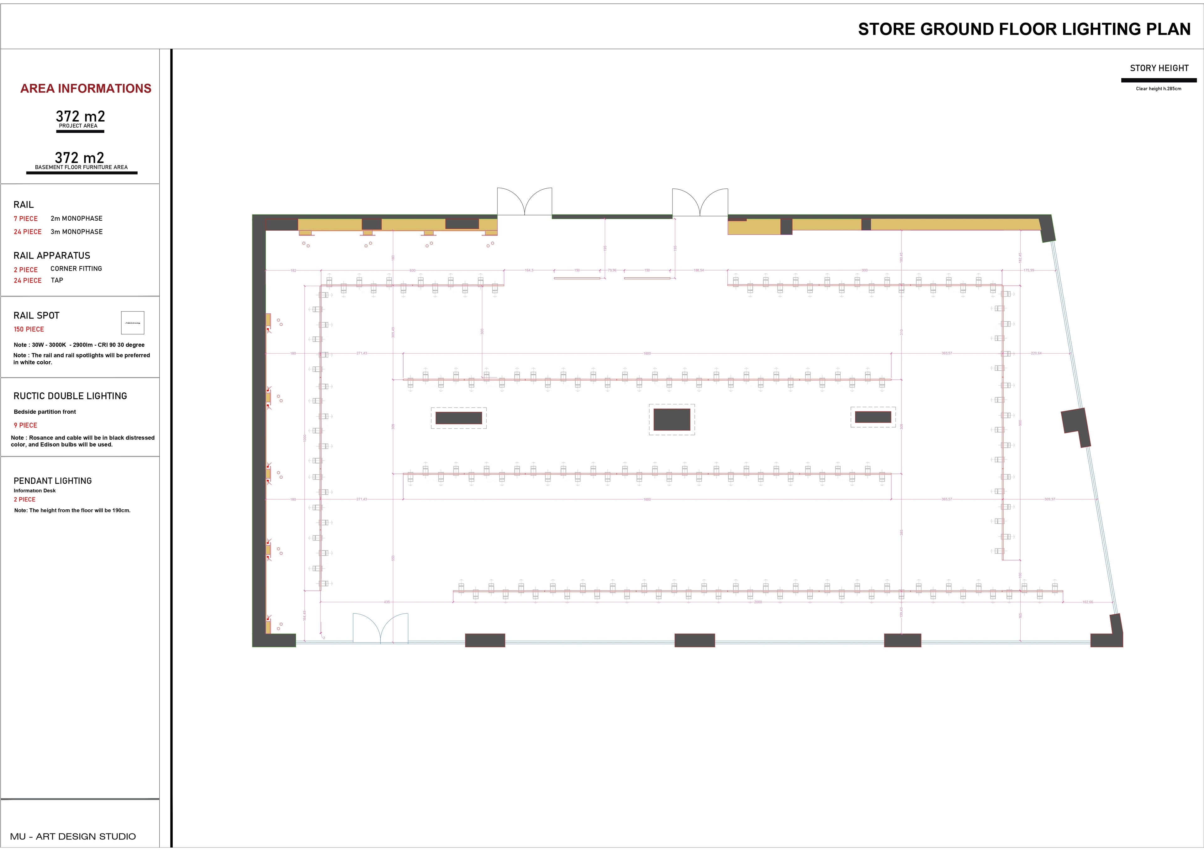 Commercial showroom interior — furniture display and customer circulation layout